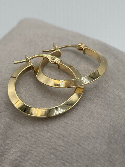 18K Real Gold Thick Hoop Earrings, Chunky Hoops, Polished Chunky Gold Hoop Earrings, Hoops for Women,18K Gold  Hoop Earrings Gift for Her.