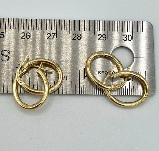 18k Gold Bold Oval Hoop Earrings | Chunky Thick Earrings, Huggie Fancy Earrings, Daily Jewelry, Christmas Gift, Birthday Gift, Gift for Her.