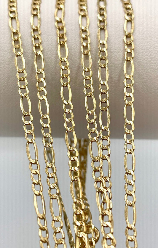 18Karat Gold Figaro Chain Necklace, Real 18K Gold Figaro Monaco Links Chain, Pure 18K Gold, Gold Chain For Men/Women, Beautifully Crafted!
