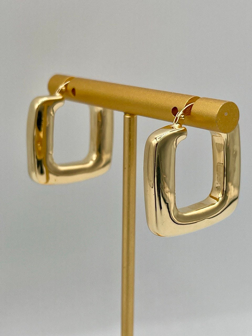 18K Real Gold Thick Hoop Earrings, Chunky Hoops, Polished Chunky Gold Hoop Earrings, Hoops for Women,18K Gold  Hoop Earrings Gift for Her.