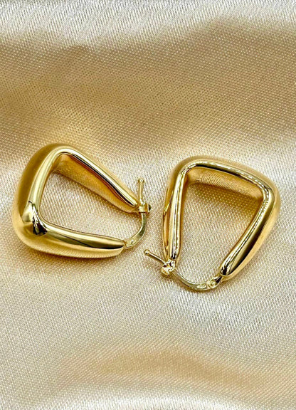 18K Real Gold Thick Hoop Earrings, Chunky Hoops, Polished Chunky Gold Hoop Earrings, Hoops for Women,18K Gold  Hoop Earrings Gift for Her.