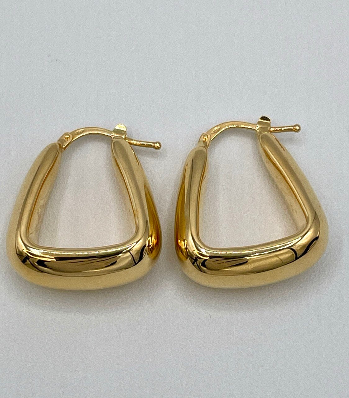 18K Real Gold Thick Hoop Earrings, Chunky Hoops, Polished Chunky Gold Hoop Earrings, Hoops for Women,18K Gold  Hoop Earrings Gift for Her.