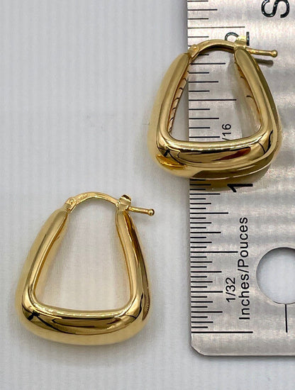 18K Real Gold Thick Hoop Earrings, Chunky Hoops, Polished Chunky Gold Hoop Earrings, Hoops for Women,18K Gold  Hoop Earrings Gift for Her.