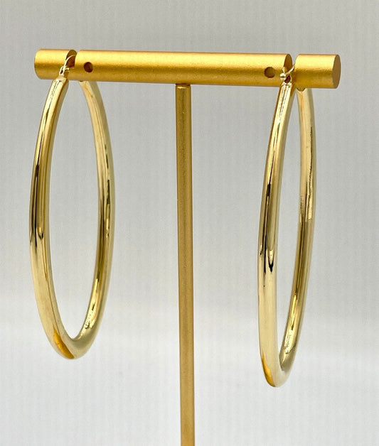 18k Gold Hoop Earrings Extravaganza: Unveiling Extra Chunky Hoop Earrings - Elevate Your Style with Bold Sophistication,Real Gold Women/Girl