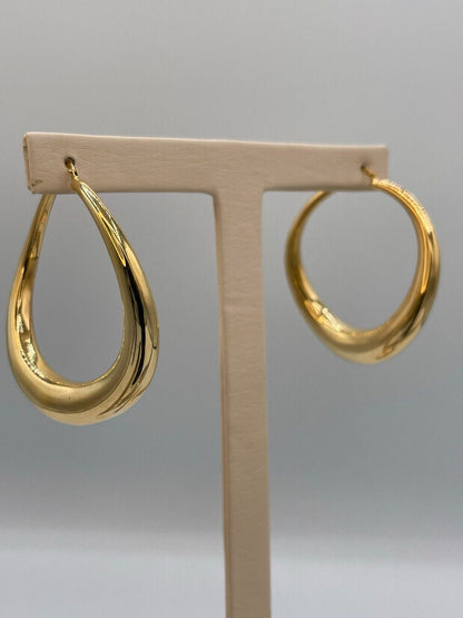 18k Gold Hoop Earrings Extravaganza: Unveiling Extra Chunky Hoop Earrings - Elevate Your Style with Bold Sophistication,Real Gold Women/Girl
