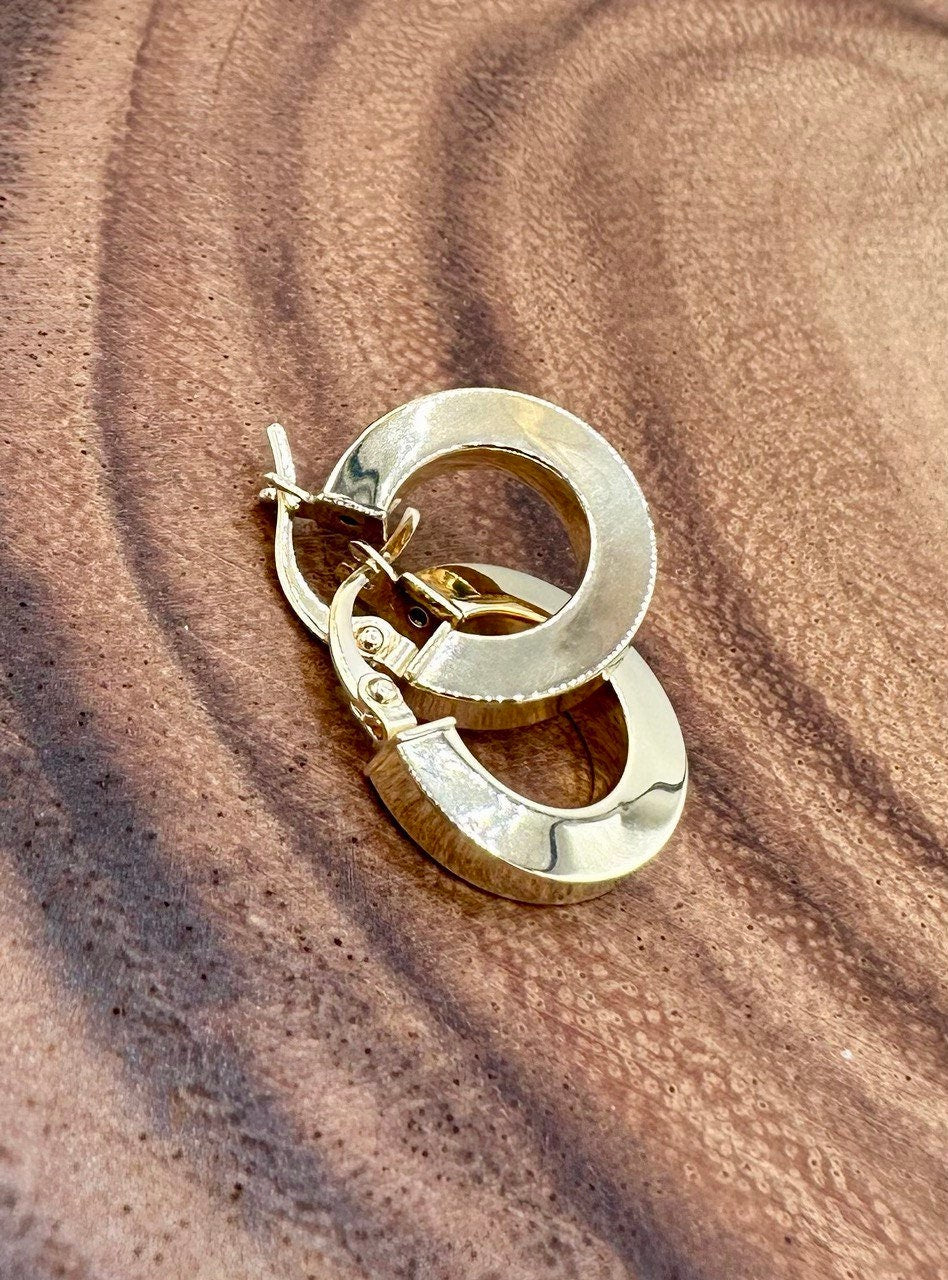 18K Real Gold Thick Hoop Earrings, Chunky Hoops, Polished Chunky Gold Hoop Earrings, Hoops for Women,18K Gold  Hoop Earrings Gift for Her.