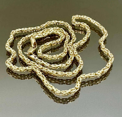 14K Solid Gold Byzantine Elegance,2.5mm Heavy Solid Chain Necklace for Men and Women, Luxury Unisex Charm,14K Gold Byzantine Chain Necklace!