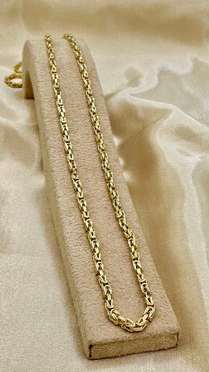 14K Solid Gold Byzantine Elegance,2.5mm Heavy Solid Chain Necklace for Men and Women, Luxury Unisex Charm,14K Gold Byzantine Chain Necklace!