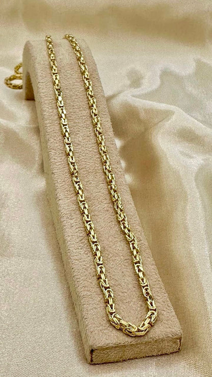 14K Solid Gold Byzantine Elegance,2.5mm Heavy Solid Chain Necklace for Men and Women, Luxury Unisex Charm,14K Gold Byzantine Chain Necklace!