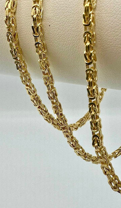 14K Solid Gold Byzantine Elegance,2.5mm Heavy Solid Chain Necklace for Men and Women, Luxury Unisex Charm,14K Gold Byzantine Chain Necklace!