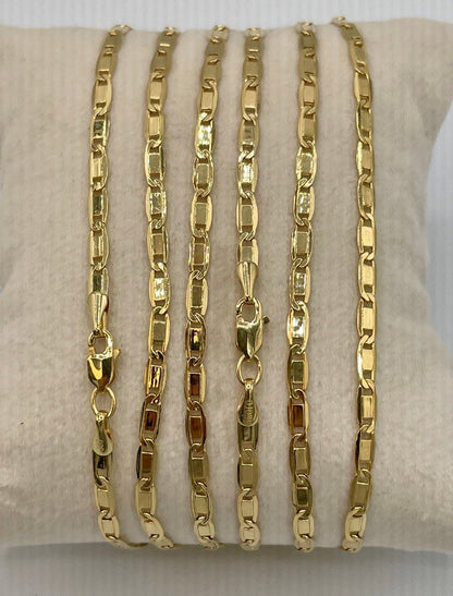 14k Gold ANCHOR CHAIN Necklace,3mm ,Mariner chain Active, 14k Real Gold chain, 14k Gold Mariner necklace ,gift necklace, Christmas Gift