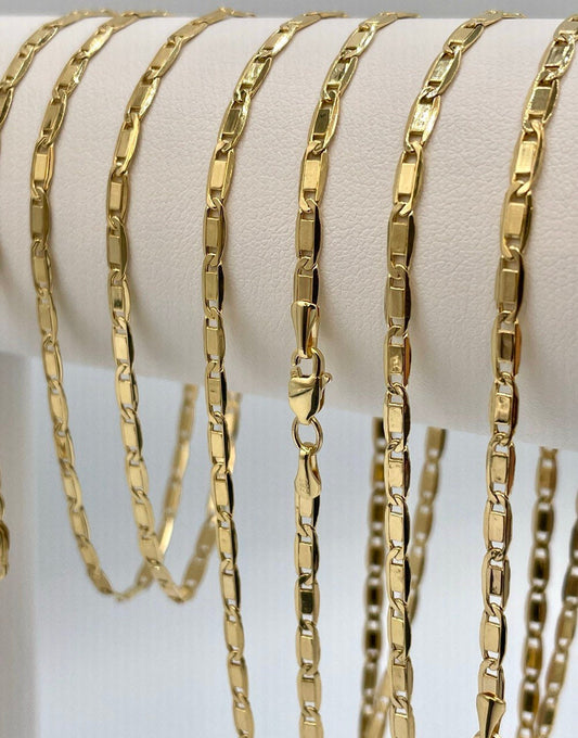 14k Gold ANCHOR CHAIN Necklace,3mm ,Mariner chain Active, 14k Real Gold chain, 14k Gold Mariner necklace ,gift necklace, Christmas Gift