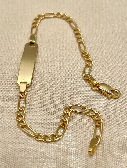 18k Solid Gold Figaro Bracelet, Yellow 18K Gold Figaro Links Bracelet,2.5mm Thick Real Gold Figaro Bracelet for Men/Women,Gifts for Him/Her!