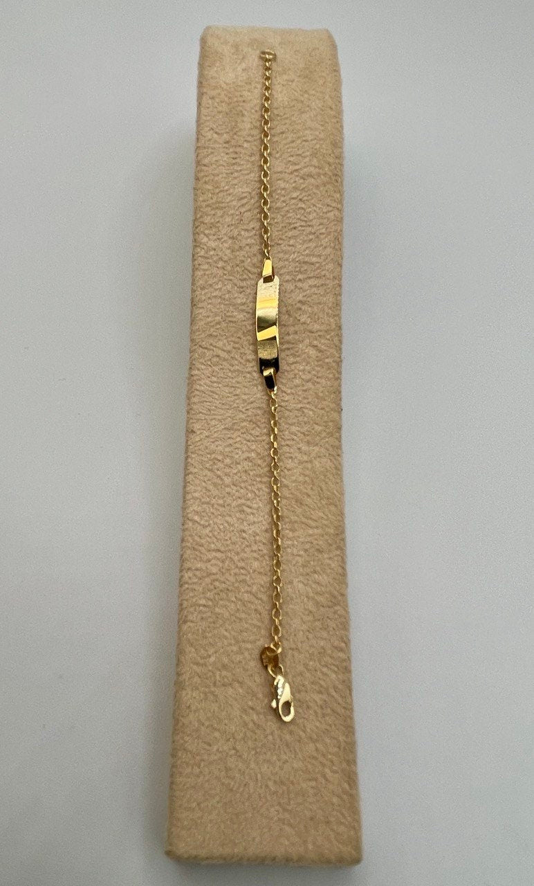 18K Solid Gold Cable Bracelet, Yellow 18K Gold Cable Links Bracelet,1.4mm Thick Real Gold Cable Bracelet for Men/Women,Gifts for Him/Her!