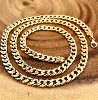 18Karat Gold Miami Cuban Chain Necklace, Real 18Karat Gold Curb Links Chain, 5.6 MM Width, Real Gold Chain for Men/Women, Chunky Gold Chain!