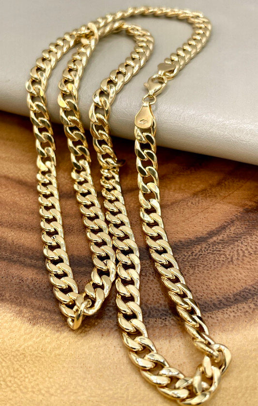 18Karat Gold Miami Cuban Chain Necklace, Real 18Karat Gold Curb Links Chain, 5.6 MM Width, Real Gold Chain for Men/Women, Chunky Gold Chain!
