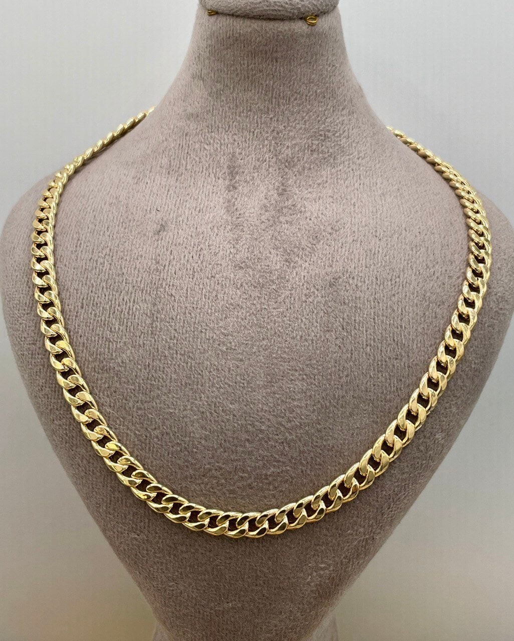 18Karat Gold Miami Cuban Chain Necklace, Real 18Karat Gold Curb Links Chain, 5.6 MM Width, Real Gold Chain for Men/Women, Chunky Gold Chain!