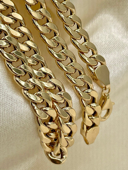 18Karat Gold Miami Cuban Chain Necklace, Real 18Karat Gold Curb Links Chain, 6.5 MM Width, Real Gold Chain for Men/Women, Chunky Gold Chain!