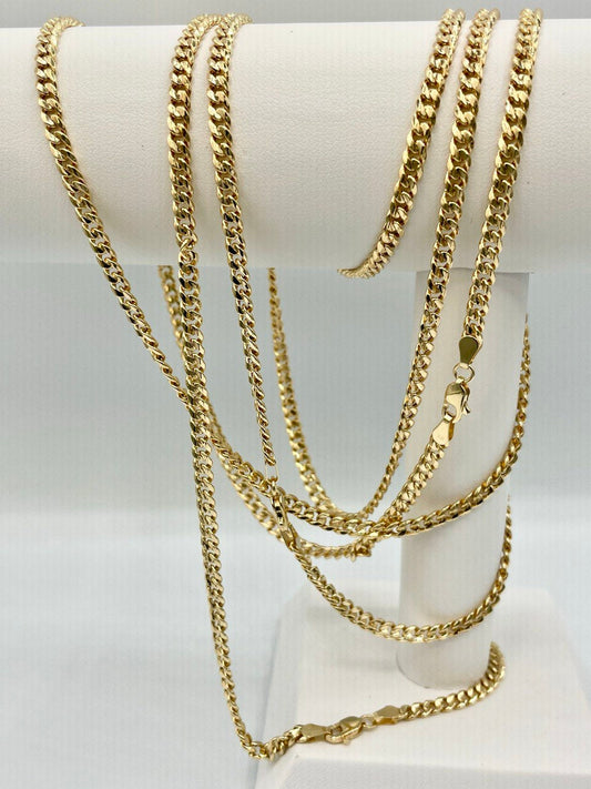 18Karat Gold Miami Cuban Chain Necklace, Real 18Karat Gold Curb Links Chain, 3.8MM Width, Real Gold Chain for Men/Women, Chunky Gold Chain!