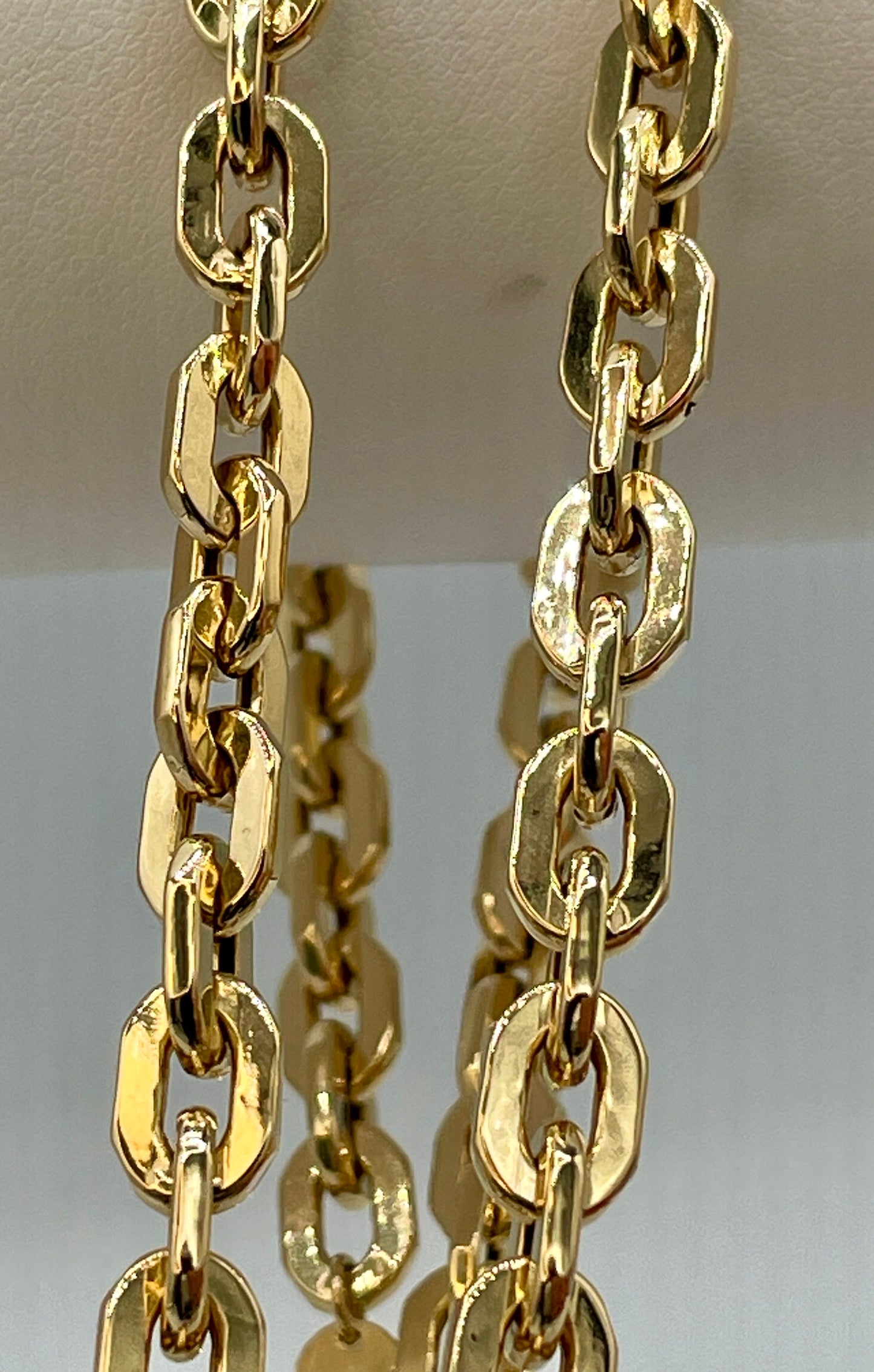 18K GOLD CABLE PARALLEL(6MM)20"22"24", Christmas Gift, Unisex Gold, Birthday Gift, For her, For him, Anniversary  Gift, Real Gold Necklace.