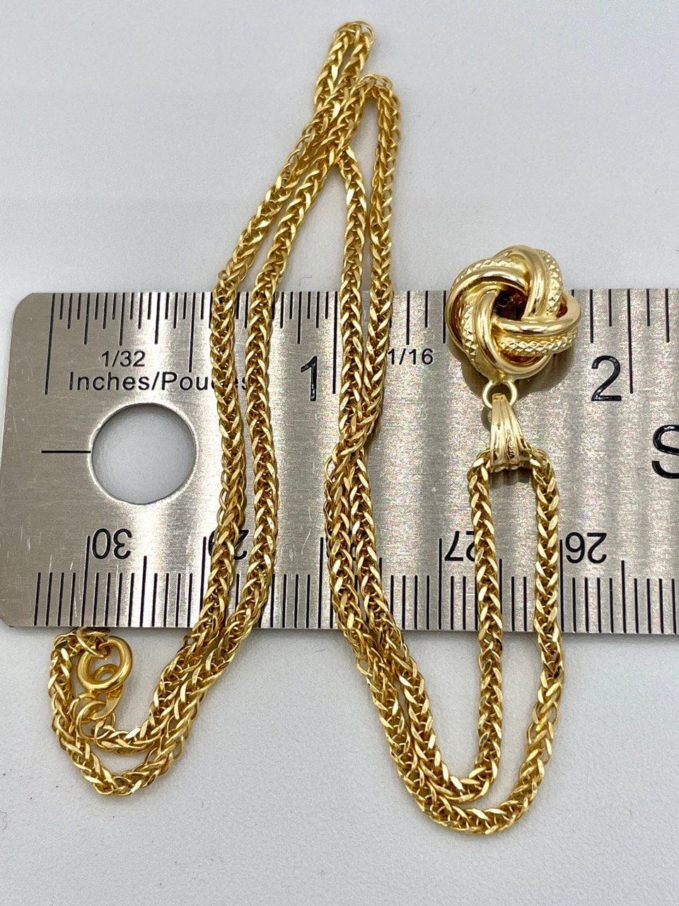 18K Gold Pendant Love Knot Necklace Earrings, Real 18K Yellow Gold Necklace Set For Women, 18K Gold Love Knot , Gift For Her!