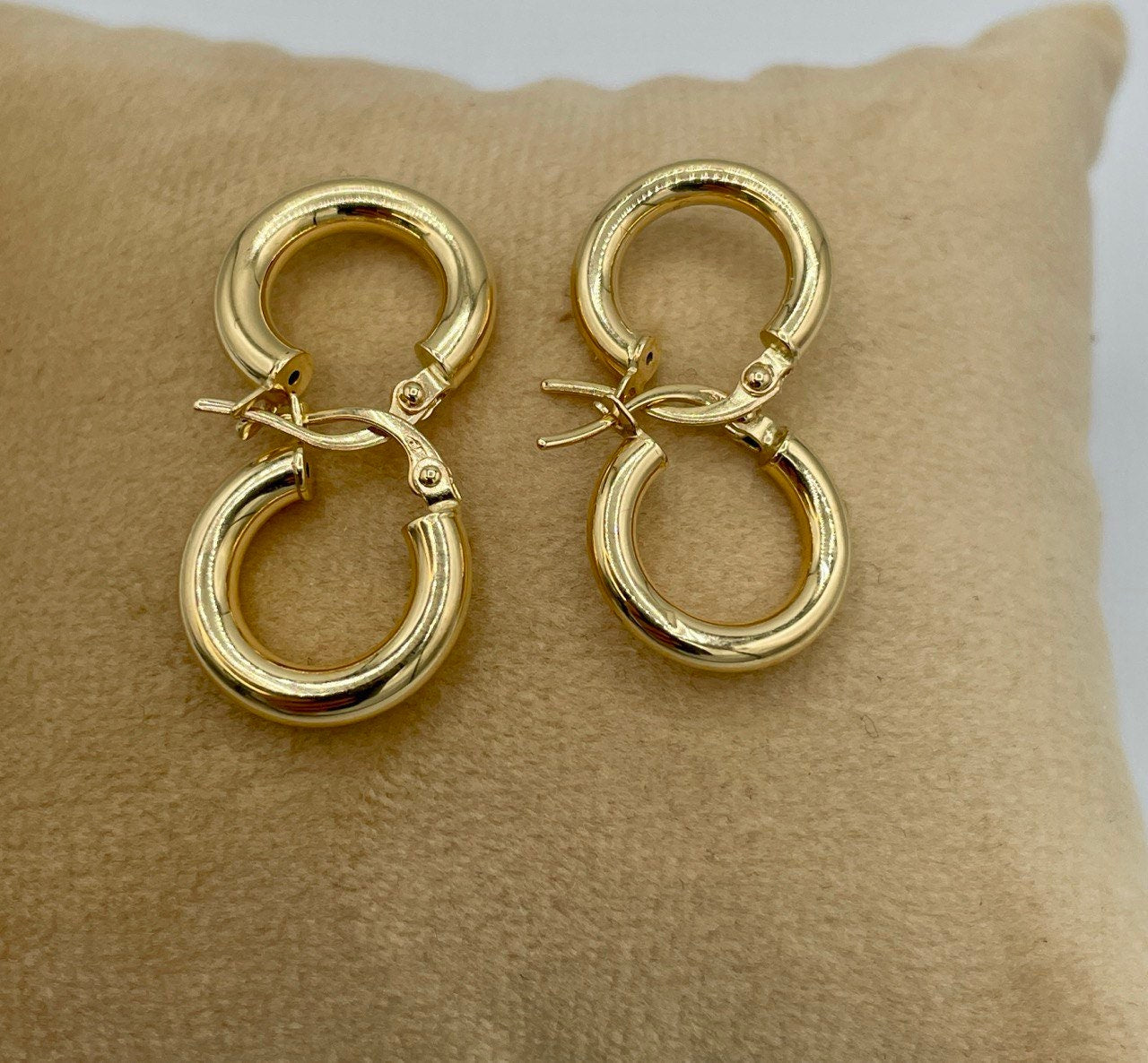 18K Real Gold Thick Hoop Earrings, Chunky Hoops, Polished Chunky Gold Hoop Earrings, Hoops for Women,18K Gold  Hoop Earrings Gift for Her.