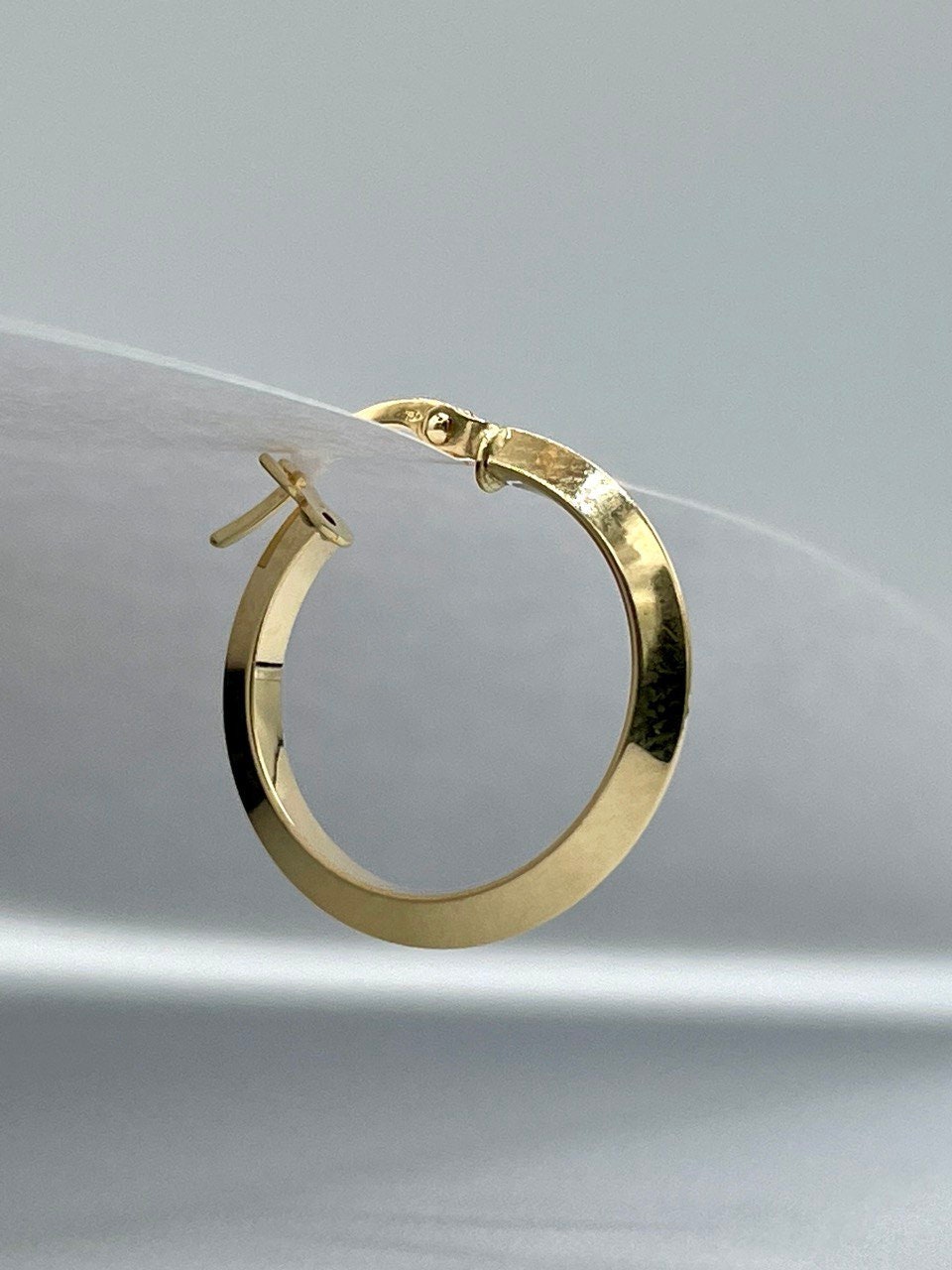 18K Real Gold Thick Hoop Earrings, Chunky Hoops, Polished Chunky Gold Hoop Earrings, Hoops for Women,18K Gold  Hoop Earrings Gift for Her.