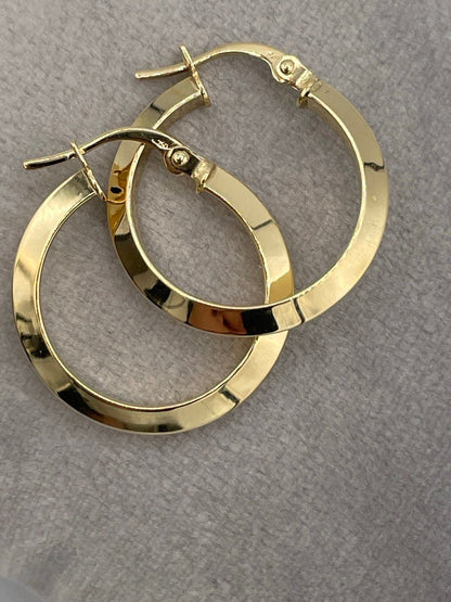 18K Real Gold Thick Hoop Earrings, Chunky Hoops, Polished Chunky Gold Hoop Earrings, Hoops for Women,18K Gold  Hoop Earrings Gift for Her.