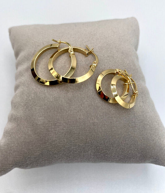 18K Real Gold Thick Hoop Earrings, Chunky Hoops, Polished Chunky Gold Hoop Earrings, Hoops for Women,18K Gold  Hoop Earrings Gift for Her.