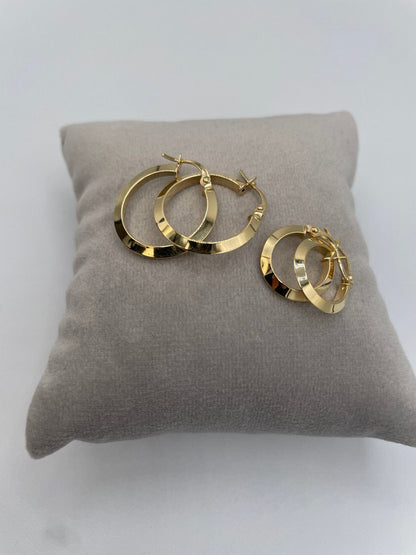 18K Real Gold Thick Hoop Earrings, Chunky Hoops, Polished Chunky Gold Hoop Earrings, Hoops for Women,18K Gold  Hoop Earrings Gift for Her.
