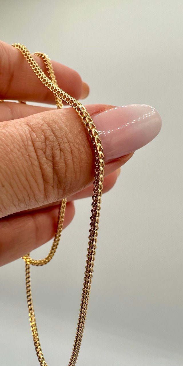 18k Real Gold Franco Chain,2 MM,foxtail necklace,Franco foxtail chain,Trending gold chain,Anniversary Gift,Birthday Gift ,For Her, For Him