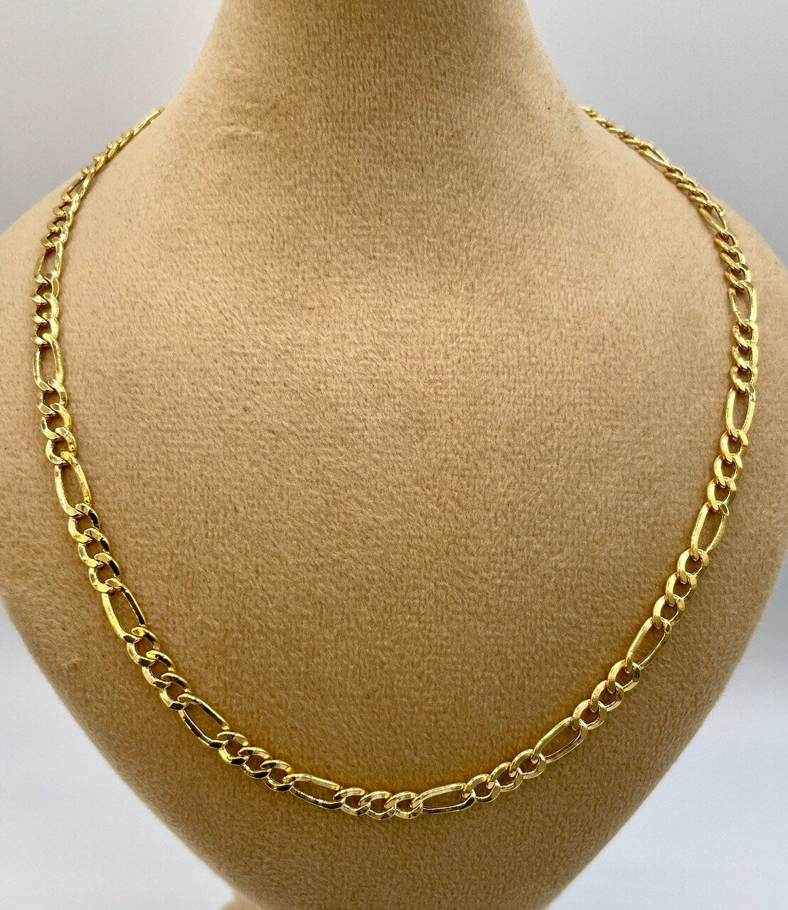 14K Solid Gold Figaro Chain Necklace, Genuine 14K Gold Figaro Link Chain,4.5mm Width, Real Gold 14K Chain for Men & Women, Birthday Gift!