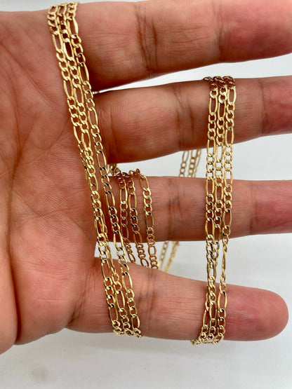 18Karat Gold Figaro Chain Necklace, Real 18K Gold Figaro Monaco Links Chain, Pure 18K Gold, Gold Chain For Men/Women, Beautifully Crafted!