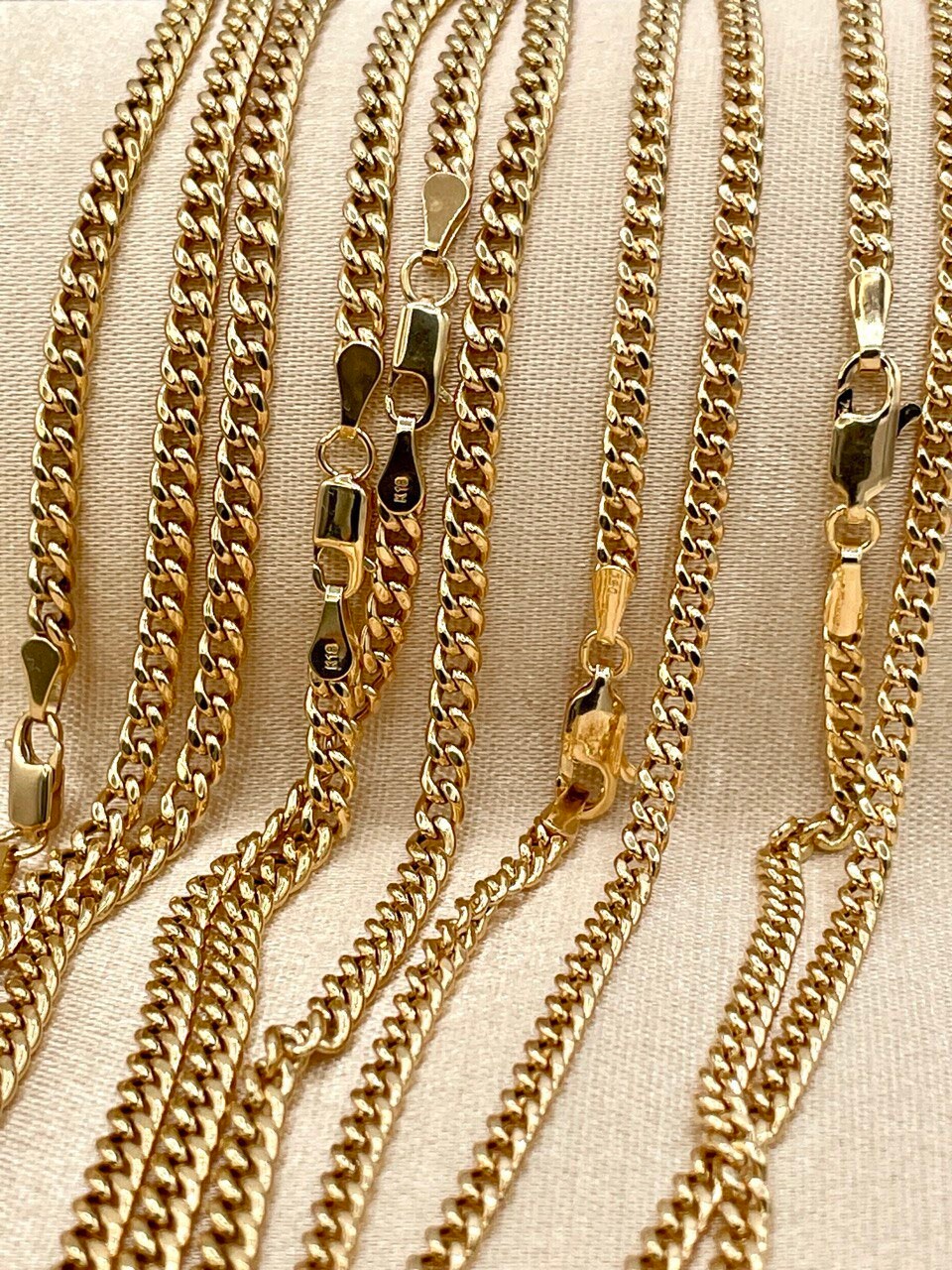 Solid 18K Gold Curb Chain Necklace, Real 18K Gold Miami Cuban Links Chain, 2.7MM_3MM Thick, Real Gold Chain for Him/Her, Birthday Gift!