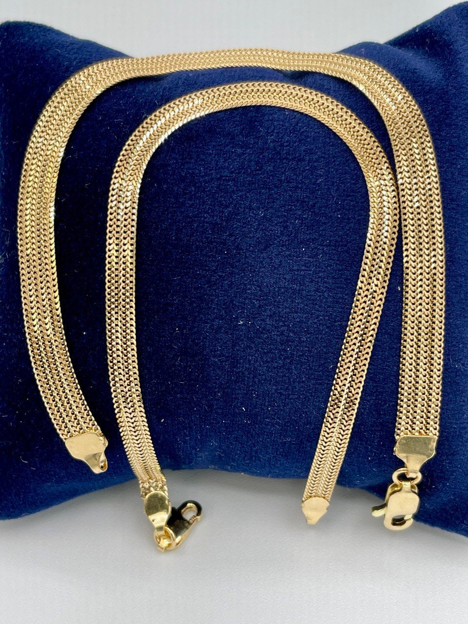 18K Yellow Gold Bismarck Chain Bracelet 7.5” Length | Genuine 18k Gold Bismarck Link Chain Bracelet | Gold Bracelet for Women | Gift for Her
