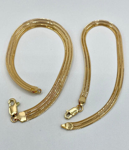 18K Yellow Gold Bismarck Chain Bracelet 7.5” Length | Genuine 18k Gold Bismarck Link Chain Bracelet | Gold Bracelet for Women | Gift for Her