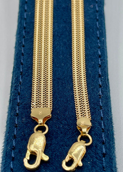 18K Yellow Gold Bismarck Chain Bracelet 7.5” Length | Genuine 18k Gold Bismarck Link Chain Bracelet | Gold Bracelet for Women | Gift for Her