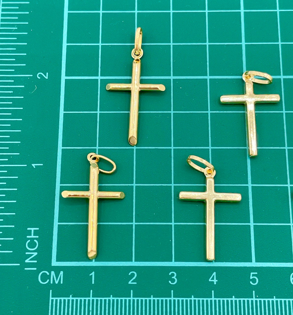 18K Gold Cross Necklace,Franco Necklace,Real Gold,1.5mmThick Chain,30mm-33mm Cross height,Birthday Gift Men/Women!