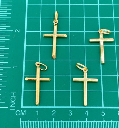 18K Gold Cross Necklace,Franco Necklace,Real Gold,1.5mmThick Chain,30mm-33mm Cross height,Birthday Gift Men/Women!