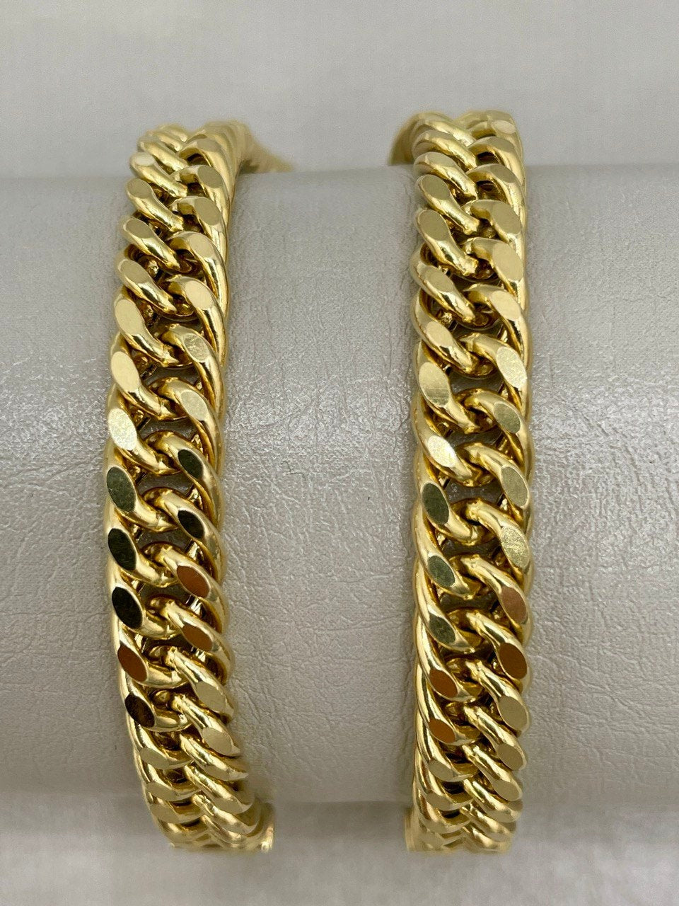 14K Solid Gold Curb Cuban Bracelet Chain, Real 14K Yellow Gold Bracelet,7mm wide_7"-8.5" Curb Links Bracelet for Men & Women, Birthday Gift!