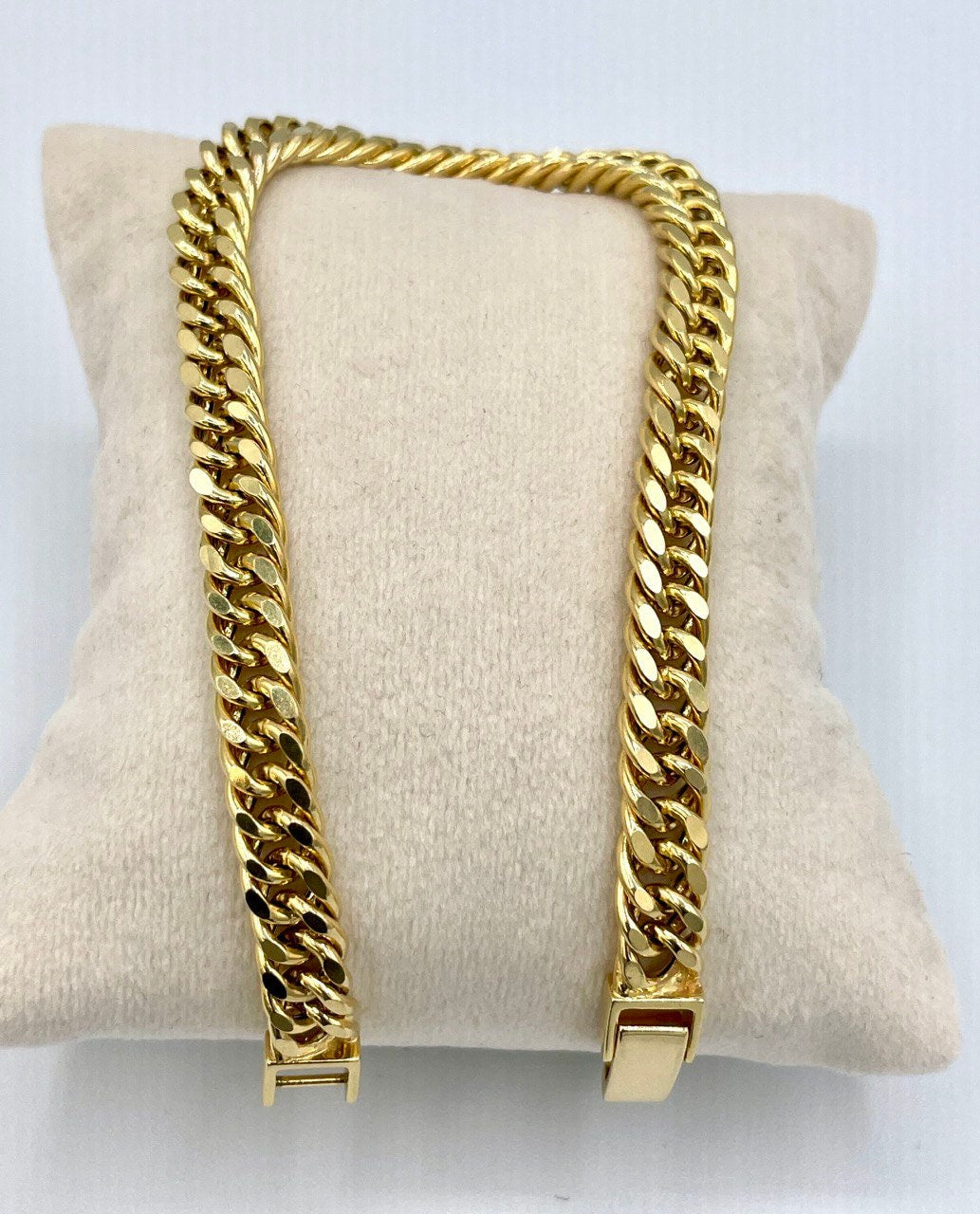 14K Solid Gold Curb Cuban Bracelet Chain, Real 14K Yellow Gold Bracelet,7mm wide_7"-8.5" Curb Links Bracelet for Men & Women, Birthday Gift!