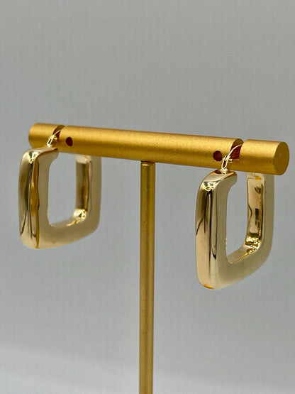 18K Real Gold Thick Hoop Earrings, Chunky Hoops, Polished Chunky Gold Hoop Earrings, Hoops for Women,18K Gold  Hoop Earrings Gift for Her.
