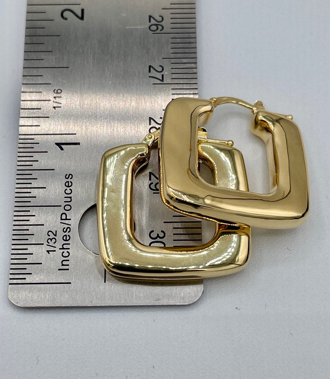 18K Real Gold Thick Hoop Earrings, Chunky Hoops, Polished Chunky Gold Hoop Earrings, Hoops for Women,18K Gold  Hoop Earrings Gift for Her.