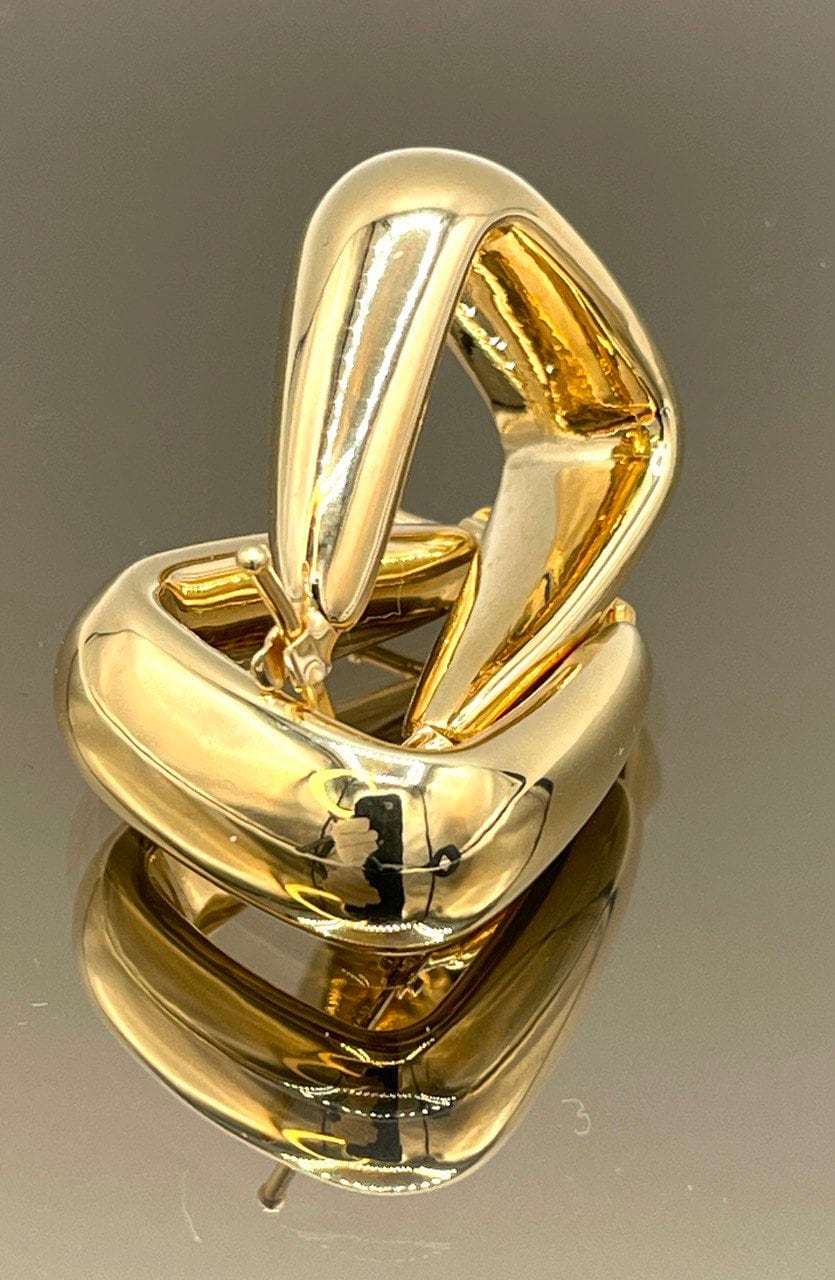 18K Real Gold Thick Hoop Earrings, Chunky Hoops, Polished Chunky Gold Hoop Earrings, Hoops for Women,18K Gold  Hoop Earrings Gift for Her.