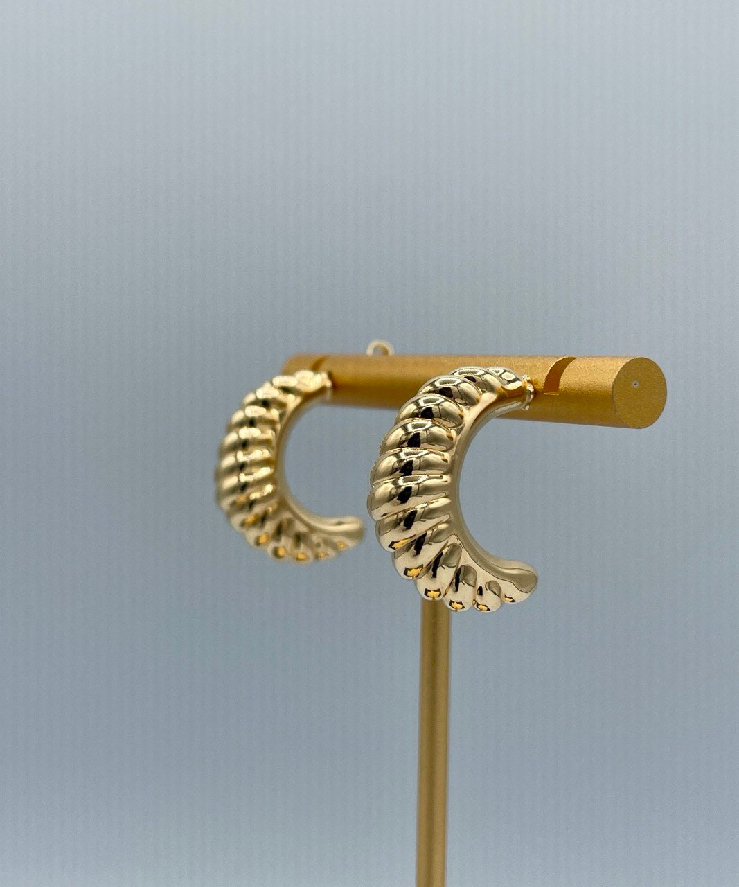 18K Real Gold Thick Hoop Earrings, Chunky Hoops, Polished Chunky Gold Hoop Earrings, Hoops for Women,18K Gold  Hoop Earrings Gift for Her.