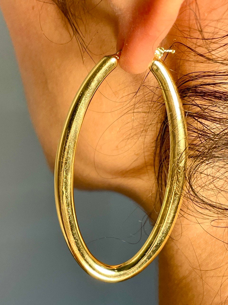 18k Gold Hoop Earrings Extravaganza: Unveiling Extra Chunky Hoop Earrings - Elevate Your Style with Bold Sophistication,Real Gold Women/Girl