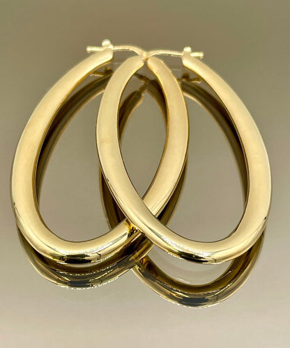 18k Gold Hoop Earrings Extravaganza: Unveiling Extra Chunky Hoop Earrings - Elevate Your Style with Bold Sophistication,Real Gold Women/Girl