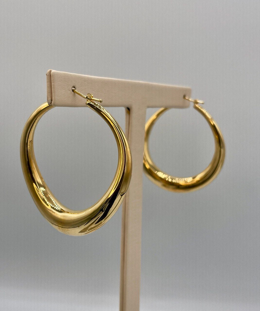 18k Gold Hoop Earrings Extravaganza: Unveiling Extra Chunky Hoop Earrings - Elevate Your Style with Bold Sophistication,Real Gold Women/Girl