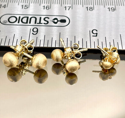 18K Stud Earrings Gold,Real Solid earrings Gold,Matte Ball Stud Earrings,A must-have addition to any jewelry collection,Birthday Gift !