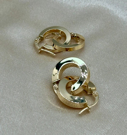 18K Real Gold Thick Hoop Earrings, Chunky Hoops, Polished Chunky Gold Hoop Earrings, Hoops for Women,18K Gold  Hoop Earrings Gift for Her.